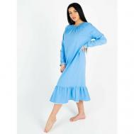 Сорочка , длинный рукав, размер 46, голубой Трикотажные сезоны