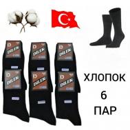 Мужские носки , 6 пар, размер 39-41, черный DILEK Socks
