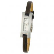 Наручные часы  женские, кварцевые, корпус серебро, 925 пробабелый Platinor