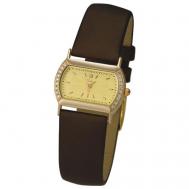 Наручные часы  женские, кварцевые, корпус золото, 585 проба, бриллиантжелтый Platinor