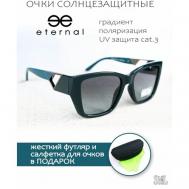 Солнцезащитные очки , бабочка, оправа: пластик, с защитой от УФ, поляризационные, градиентные, для женщин, зеленый Еternal
