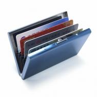 Визитница нержавеющая сталь, 6 карманов для карт, 6 визиток, синий MAXSVETSHOP
