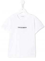 футболка с вышитым логотипом Dolce & Gabbana Kids