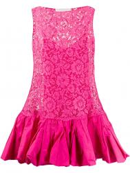 кружевное короткое платье с цветочным узором Valentino