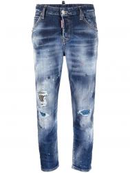 укороченные джинсы с эффектом потертости DSquared2