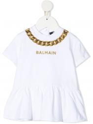 платье-футболка с вышивкой Balmain Kids