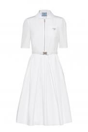 Белое платье на молнии Prada