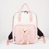 Рюкзак-сумка, отдел на молнии, наружный карман, цвет розовый NO BRAND