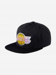 Бейсболка с прямым козырьком MITCHELL NESS HHSS1212-LALYYPPPBLCK Los Angeles Lakers NBA (черный), Черный MITCHELL & NESS