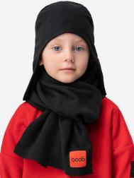 Комплект (шапка, шарф) флисовый детский , Черный BODO