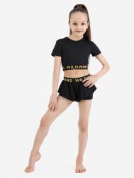 Двойные спортивные шорты для девочки для гимнастики , Черный Wildwins