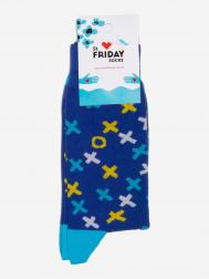 Носки с узорами St.Friday Socks с крестиками синие, Синий St. Friday