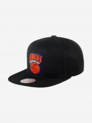 Бейсболка с прямым козырьком MITCHELL NESS HHSS5803-NYKYYPPPBLCK New York Knicks NBA (черный), Черный MITCHELL & NESS