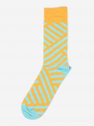 Дизайнерские носки  - Diagonal Stripes - Yellow/Blue, Желтый Burning heels