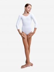 Купальник гимнастический  без юбки для танцев и тренировок, Белый Belkina