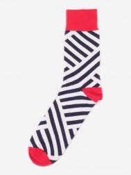 Дизайнерские носки  - Diagonal Stripes - Red/Black, Красный Burning heels