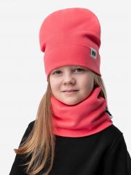 Комплект (шапка, снуд) для девочки , Розовый BODO
