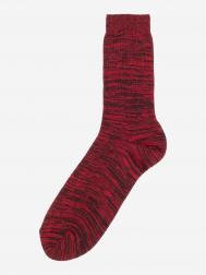 Хлопковые базовые носки "Лана" из органического хлопка меланж красные, Красный Лана