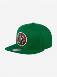 Бейсболка с прямым козырьком MITCHELL NESS HHSS3258-BCEYYPPPGREN Boston Celtics NBA (зеленый), Зеленый MITCHELL & NESS