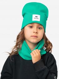 Комплект (шапка, снуд) для девочки , Зеленый BODO