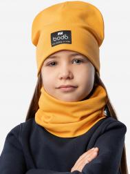 Комплект (шапка, снуд) для девочки , Желтый BODO