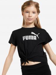 Футболка для девочек  Ess+ Logo Knotted, Черный Puma