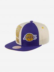 Бейсболка с прямым козырьком MITCHELL NESS HHSS5290-LALYYPPPOFWH Los Angeles Lakers NBA (фиолетовый), Фиолетовый MITCHELL & NESS