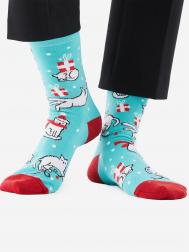 Новогодние носки St.Friday Socks Котики-Подарочки, Голубой St. Friday