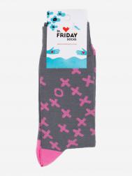Носки с узорами St.Friday Socks с крестиками серые, Серый St. Friday