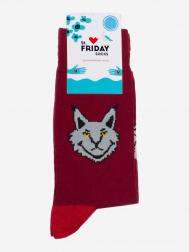 Носки с рисунками St.Friday Socks - Хмурый кот, Красный St. Friday