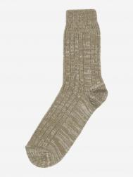 Шерстяные носки "Лана" из натуральной овечьей шерсти - однотонный хаки, Зеленый Лана
