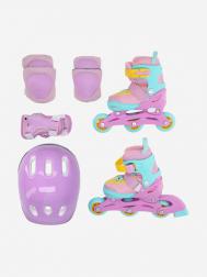 Набор детский: роликовые коньки, шлем , Фиолетовый Street Runner