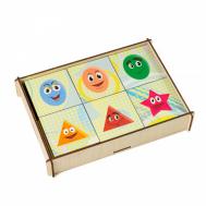 Деревянная игрушка  Игровой набор Мемори Геометрия Paremo