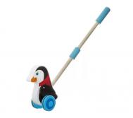 Каталка-игрушка  Игрушка деревянная каталка с ручкой Пингвин Bondibon