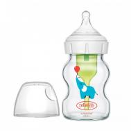 Бутылочка  Антиколиковая Options+ с широким горлышком с соской для новорождённых Стеклянная Слоник 150 мл Dr.Brown's
