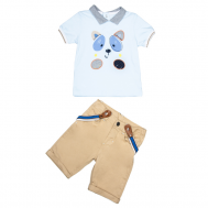 Комплект одежды для мальчика (футболка, бриджи, подтяжки) G-KOMM18/16 Cascatto