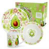 Набор посуды в подарочной упаковке Авокадо Keep Calm 3 предмета фарфор Nd Play