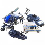 Игровой набор Полицейские, машина, грузовик, вертолет, лодка с функцией Try Me HK Industries