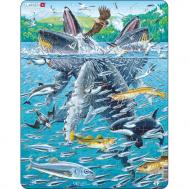 Пазл Горбатые киты в стае сельди 140 элементов LARSEN