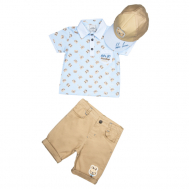 Комплект одежды для мальчика (футболка, бриджи, бейсболка) G_KOMM18/15 Cascatto