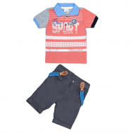 Комплект одежды для мальчика (футболка, бриджи, подтяжки) G-KOMM18/06 Cascatto