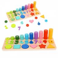 Деревянная игрушка  Игра Учим цвета, счет и формы Tooky Toy
