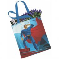 Сумка шоппер Супермен в прожекторах ткань под лен 35x37x7 см JoyArty