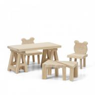 Набор деревянной мебели для домика Сделай сам Стол и стулья Lundby