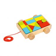 Деревянная игрушка  Каталка с кубиками 21х19.5 см Tooky Toy