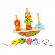 Деревянная игрушка  Развивающая игра-баланс Животные со шнуровкой Tooky Toy