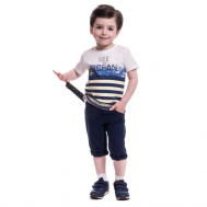 Комплект одежды для мальчика (футболка, бриджи, подтяжки) G-KOMM18 Cascatto