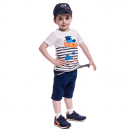 Комплект одежды для мальчика (футболка, бриджи, бейсболка, декоративные подтяжки) G_KOMM18 Cascatto