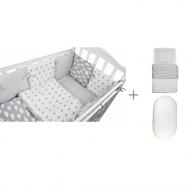 Комплект в кроватку  для овальной кроватки Sky (18 предметов) с постельным бельем и наматрасником Forest kids