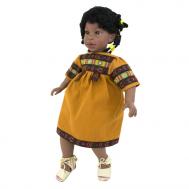 Кукла Алика чернокожая в горчичном платье с орнаментом 60 см Lamagik S.L.